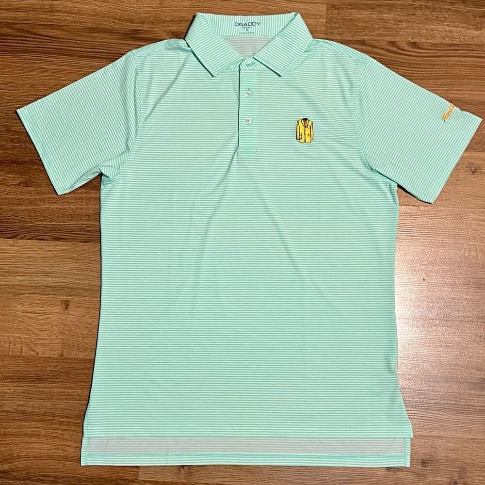 B. Draddy Polo Shirt Men's Small Striped Golf Stretch Casual